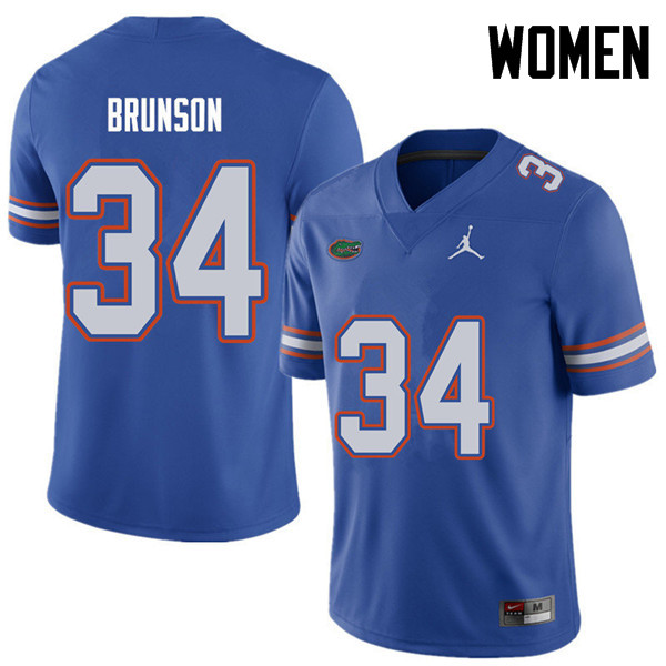 Jordan Brand Women #34 Lacedrick Brunson Florida Gators College Football Jerseys Sale-Royal